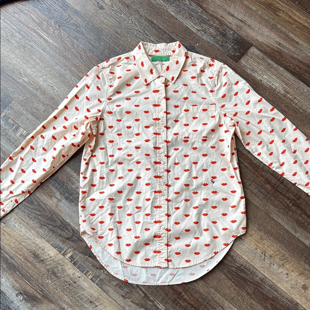 Clare V woven button up top